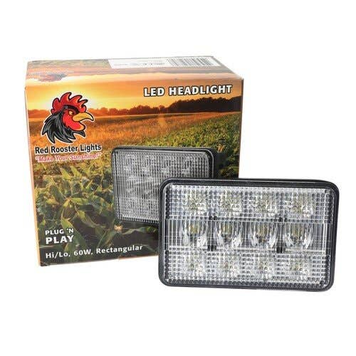 Red Rooster® LED Work Light - 60W Rectangular Hi/Lo Beam fits John Deere 6110 6200 6210 6300 6310 6320 6400 6410 7520 fits Case IH 353656A1 183161A1 Red Rooster® LED Work Light - 60W Rectangular Hi/Lo Beam fits John Deere 6110 6200 6210 6300 6310 6320 6400 6410 7520 fits Case IH 353656A1 183161A1