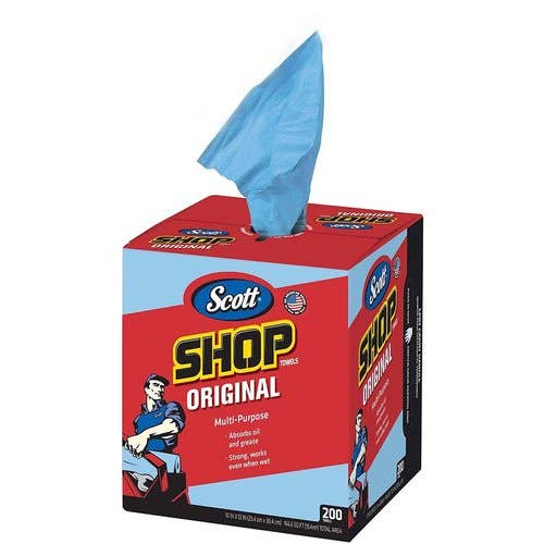 156961 | Scott® Blue Shop Towels in a Box - 200 Sheets |  | 75190