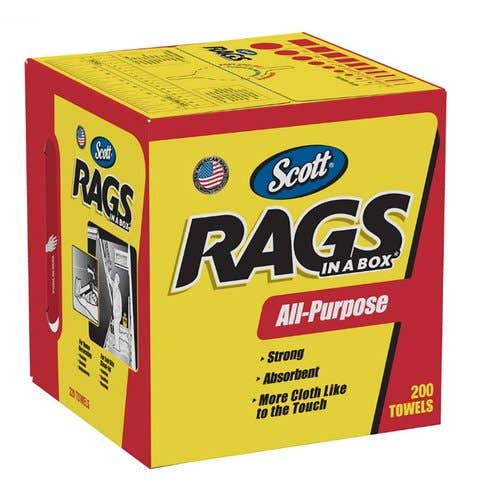 Scott® White Shop Rags in A Box - 200 sheets fits Shop Towels / Cleaners Shop Towels Scott® White Shop Rags in A Box - 200 sheets fits Shop Towels / Cleaners Shop Towels