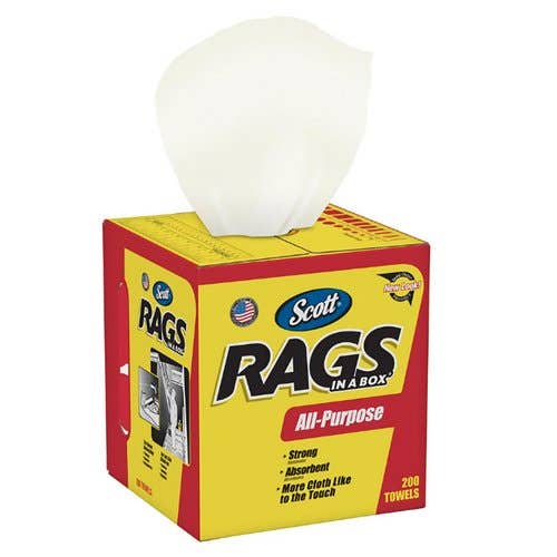 156960 | Scott® White Shop Rags in A Box - 200 sheets |