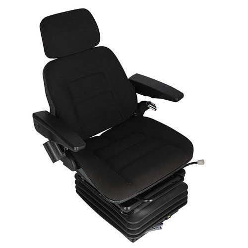 Seat Assembly Full Adjustment with Mechanical Suspension Fabric Black fits John Deere fits New Holland fits Massey Ferguson fits Ford fits Case IH 