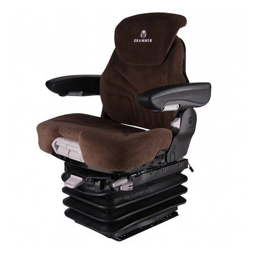 123848 | Seat Assembly - Grammer Air Suspension | Fabric | Brown | John Deere A400 C670 D450 R450 SE6510 SE6610 T550 T560 |  | AH227974 | 87398040 | AH227975 | AH169595 | AH228257 | AH169064 | RE276006 | RE243291 | RE333055 | RE274374 | SJ24386 | SJ25700