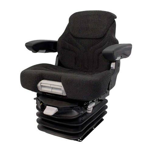 Seat Assembly - Grammer Style Air Suspension Fabric Black fits New Holland fits Case fits Massey Ferguson fits Kubota fits Case IH Seat Assembly - Grammer Style Air Suspension Fabric Black fits New Holland fits Case fits Massey Ferguson fits Kubota fits Case IH