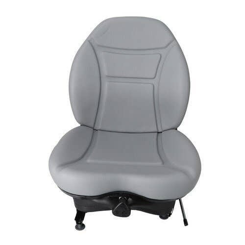 Seat Assembly - Mechanical Suspension Vinyl Gray fits John Deere AT315073 AT361224 KV24167 fits New Holland 8657476 fits Case fits Caterpillar 