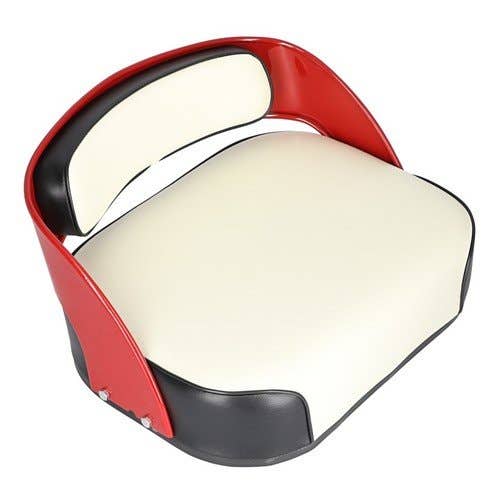 Seat Assembly - Restoration Quality Vinyl White with Black Trim fits International 460 560 660 372753R91 Seat Assembly - Restoration Quality Vinyl White with Black Trim fits International 460 560 660 372753R91