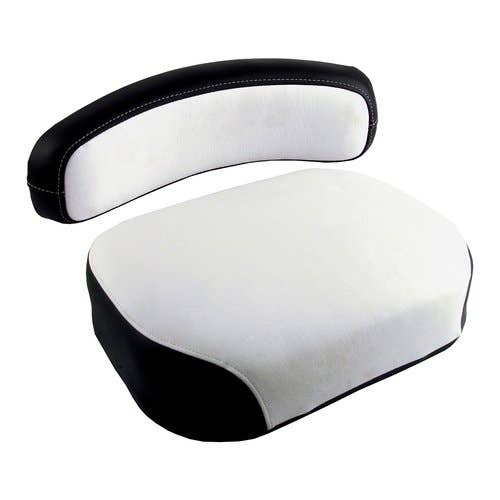 176990 | Seat Cushion Set - 2 Piece | Deluxe Style | Vinyl | Black/White | International | Farmall | IH 460 560 660 |