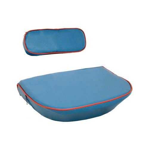 Seat Cushion Set - 2 Piece Vinyl Blue with Orange Trim fits Ford Major Power Major Super Major 