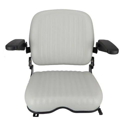 Seat High-Back- Black Talon Vinyl Gray Utility Trucks Forklfts Skid Steers Mowers