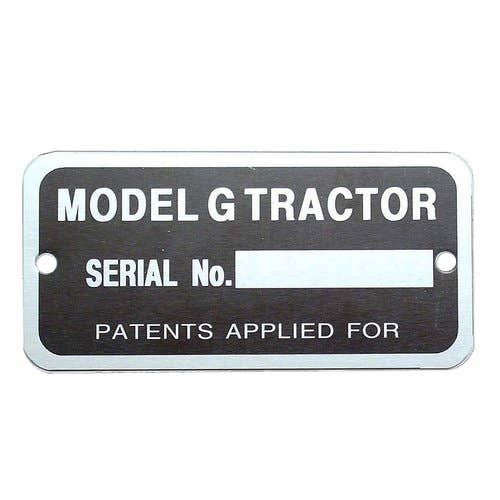 178459 | Serial Number Tag with Rivets | John Deere G |