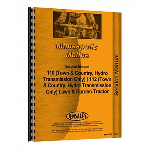 Service Manual fits Minneapolis Moline 110 112 Service Manual fits Minneapolis Moline 110 112