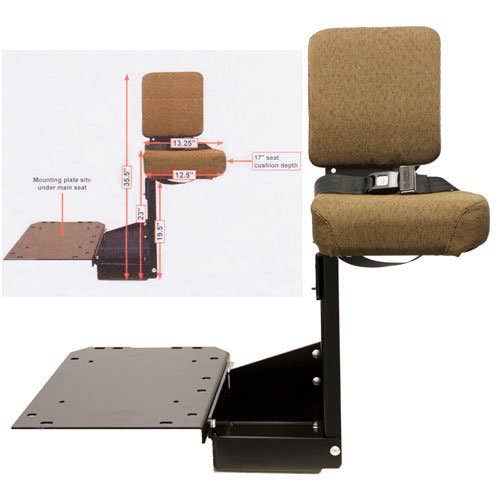 124851 | Side Kick Buddy Seat | Fabric | Brown | Buddy Seat | John Deere 8010 8020 8020 8100 8110 8120 8200 8210 8220 8300 8310 8320 8400 8410 8420 |
