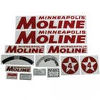 102791 | Tractor Decal Set | Minneapolis Moline 4 Star | Red | Mylar | Minneapolis Moline 4 Star |