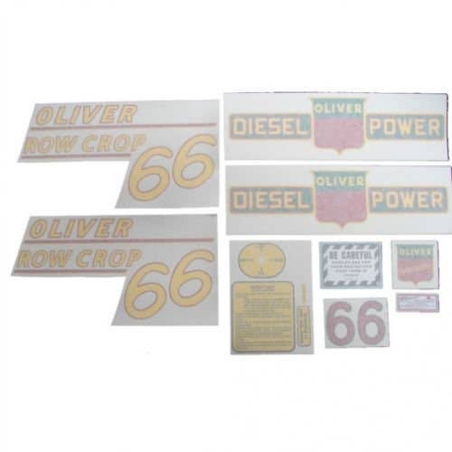 102808 | Tractor Decal Set | Oliver 66 Row Crop Diesel | Yellow | Vinyl | Oliver 66 |