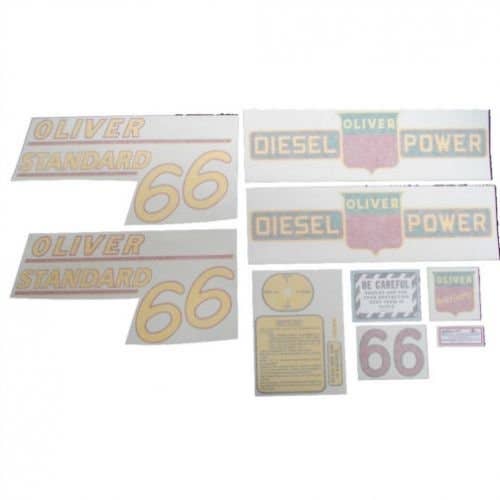 102812 | Tractor Decal Set | Oliver 66 Standard Diesel | Yellow | Vinyl | Oliver 66 |
