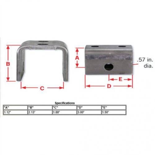 156986 | Trailer Front/Rear Spring Hanger | 1-3/4" Springs |