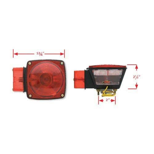 157124 | Trailer Tail Light | Left-Side | Red w/Stop and Turn indicator | 4-1/2" Square |