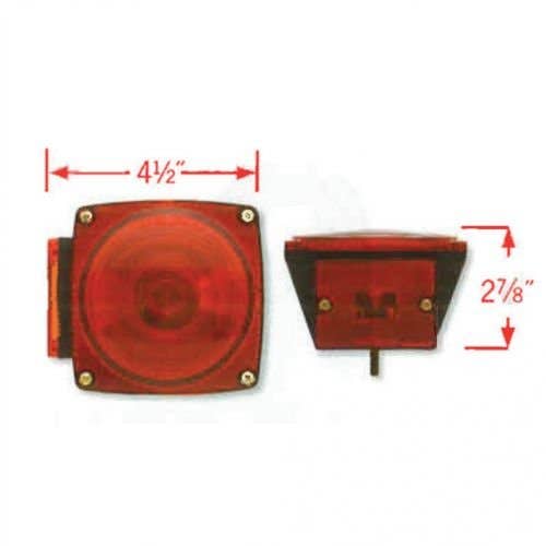 157122 | Trailer Tail Light | Right-Side | Red w/Stop and Turn indicator | 4-1/2" Square |