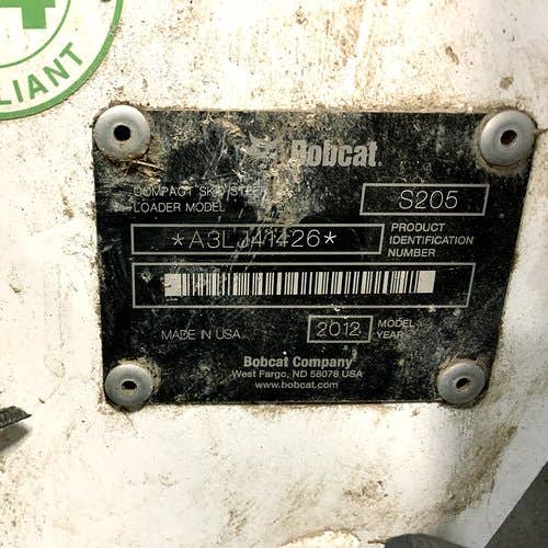 2012 Used Bobcat s205 Skid Steer Loader parts.