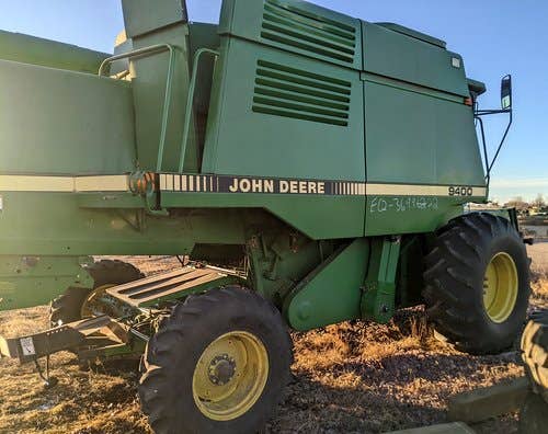 Used John Deere 9400 Combine parts.