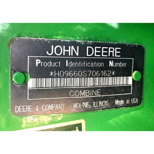 Used John Deere 9660 Combine parts.