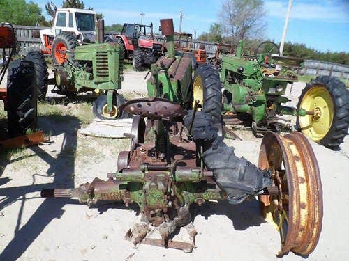 Used John Deere A Tractor parts.