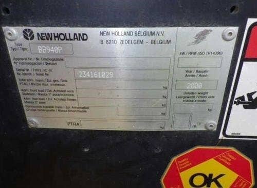2000 Used New Holland BB940P Baler parts.