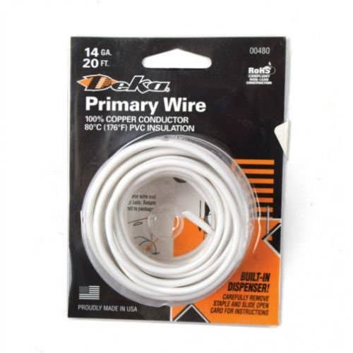 Wire Primary 14 Gauge 20' White fits Wiring, Relays, Switches Wire Wire Primary 14 Gauge 20' White fits Wiring, Relays, Switches Wire