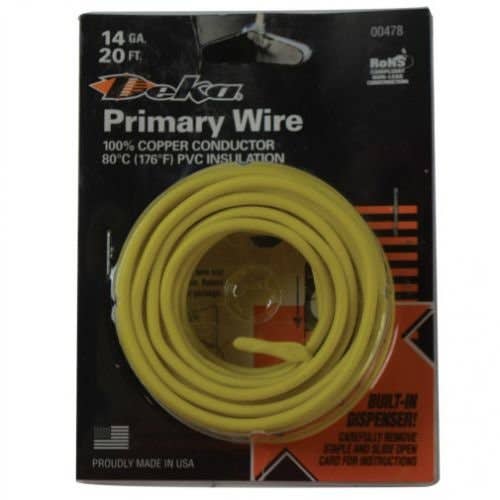 Wire Primary 14 Gauge 20' Yellow fits Wiring, Relays, Switches Wire Wire Primary 14 Gauge 20' Yellow fits Wiring, Relays, Switches Wire