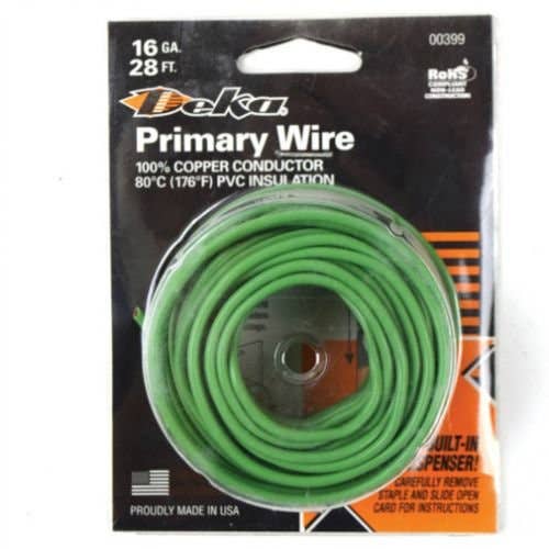 154938 | Wire Primary 16 Gauge 28' Green |