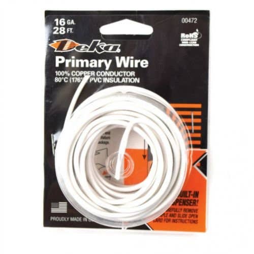 Wire Primary 16 Gauge 28' White fits Wiring, Relays, Switches Wire Wire Primary 16 Gauge 28' White fits Wiring, Relays, Switches Wire