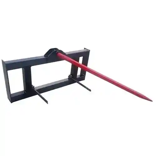 Skid Steer Bale Spear - Single Tine 39" 3600 lbs fits John Deere fits New Holland fits Case fits International fits Massey Ferguson fits Caterpillar