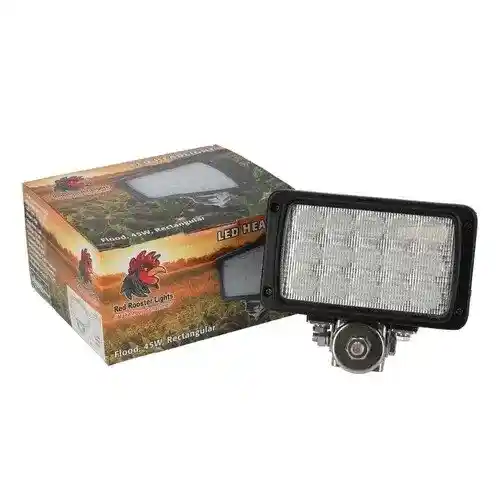 Red Rooster® LED Headlight- 45W Pedestal Mount Rectangular Flood Beam fits New Holland 1312210C1 fits Case IH 5120 5130 5140 5220 5230 5240 92269C1