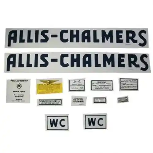 Decal Set WC 1939-40 Mylar fits Allis Chalmers WC