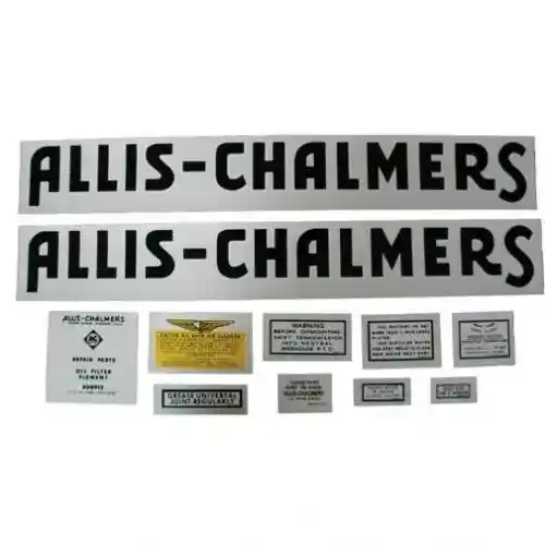 Decal Set RC Black Mylar fits Allis Chalmers RC