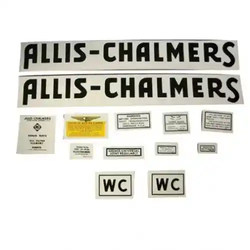 Decal Set WC 1941-48 Mylar fits Allis Chalmers WC