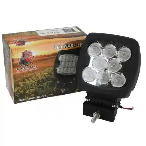 Red Rooster® LED Work Light - 80W Square Flood Beam