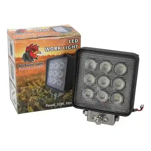 Red Rooster® LED Work Light - 27W Square Flood Beam