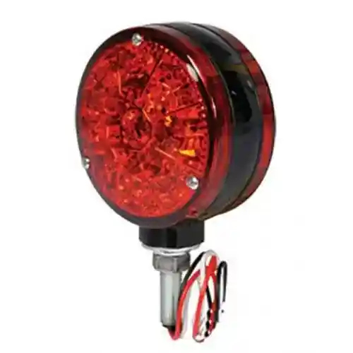 LED Safety Warning Light - 12V Red Round