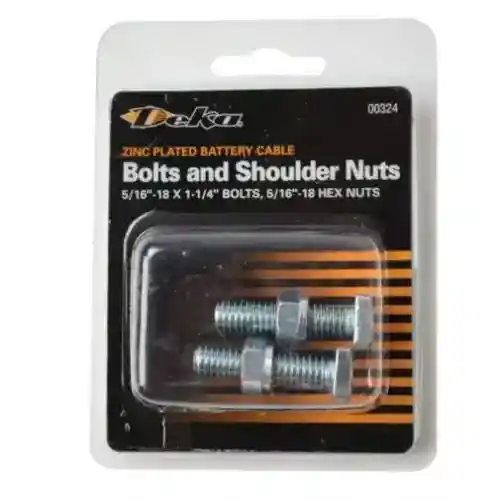 Battery Bolt with Terminal Nut 5/16" 18 x 1 1/4" - 2 Pack
